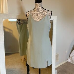 She + Sky Sage Green Simple Dress